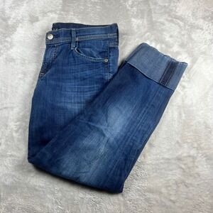 Citizens of Humanity Women 27 Women Dani Cropped Straight Leg Blue Cuffed Jeans